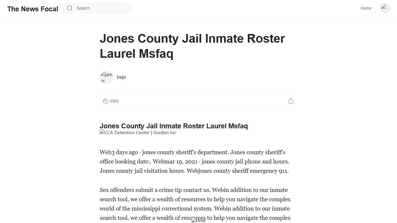 Jones County Jail Inmate Roster Laurel Msfaq